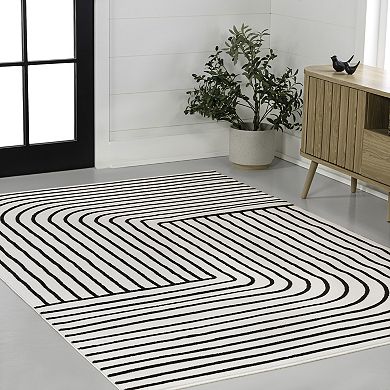 Odense High-Low Minimalist Angle Geometric Indoor/Outdoor Area Rug
