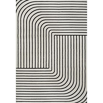 Odense High-Low Minimalist Angle Geometric Indoor/Outdoor Area Rug