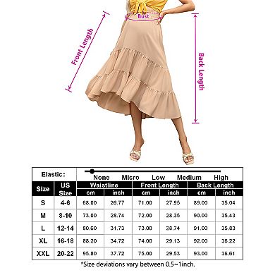 Maternity Dress Women's High Waist Floral Print Pleated Maxi Skirt Flowy Swing A Line Long Skirts