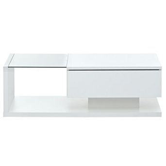 Merax Modern Coffee Table With Tempered Glass