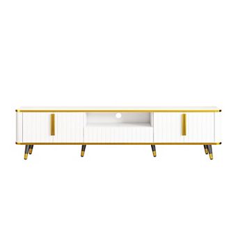Merax Luxury Minimalism Tv Stand With Storage Shelf