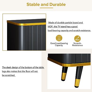 Merax Luxury Minimalism Tv Stand With Storage Shelf