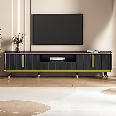Merax Luxury Minimalism Tv Stand With Storage Shelf