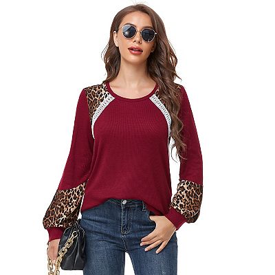 Casual Street Bronzing Pattern Leopard V Neck Long Sleeve Two Pieces(5 Colors) Casual Street Bronzing Pattern Leopard V Neck Long Sleeve Two Pieces(5 Colors)