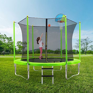 Merax 10ft Trampoline With Basketball Hoop And Ladder