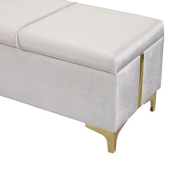 Merax Elegant Upholstered Storage Ottoman Bench