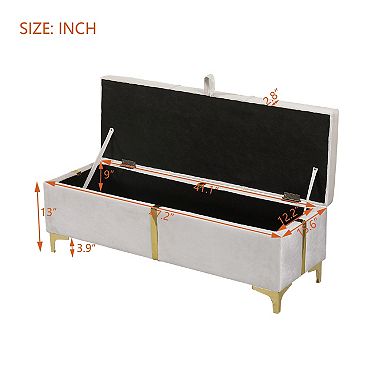 Merax Elegant Upholstered Storage Ottoman Bench