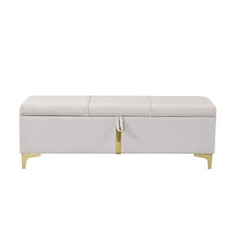 Merax Elegant Upholstered Storage Ottoman Bench