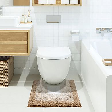 U-Shaped Bathroom Rug Plush Shaggy Bath Carpet Bath Mats for Bathroom Floor 20" x 20"