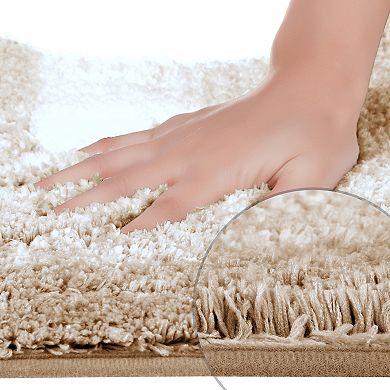 U-Shaped Bathroom Rug Plush Shaggy Bath Carpet Bath Mats for Bathroom Floor 20" x 20"