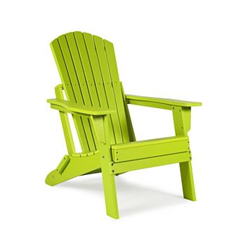 Aoodor Hdpe Outdoor All-weather Folding Adirondack Chair For Patio, Garden, Backyard