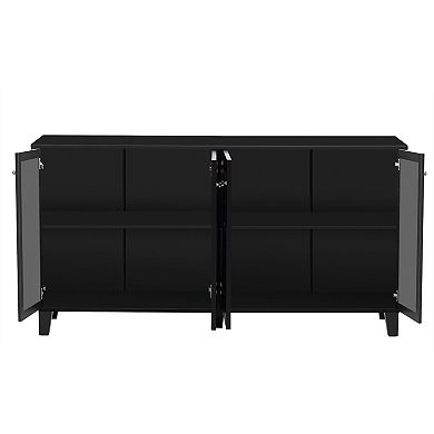 DEZAGCE Kitchen Cabinet, Tall Cabinet Kitchen Buffet With 3 Doors, Display Cabinet, Buffet Cabinet With 3 Drawers, MDF, Simple Industrial Style, 174 X