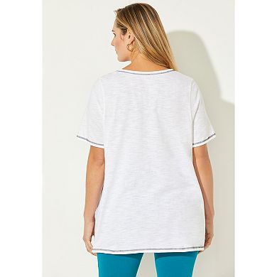 Catherines Women's Plus Size Placement Print Tee