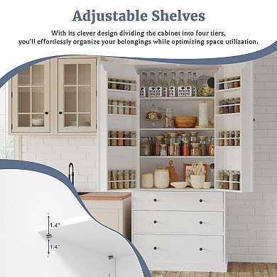 Merax Freestanding Tall Cupboard Storage Cabinet