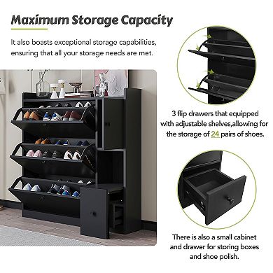 Freestanding Shoe Rack Storage Cabinet