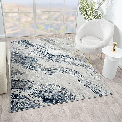 Luxe Weavers Abstract Swirl Metallic Indoor Area Rug