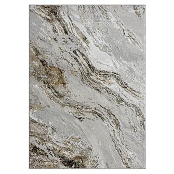 Luxe Weavers Abstract Swirl Metallic Indoor Area Rug