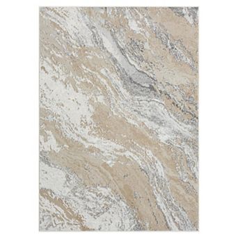 Luxe Weavers Abstract Swirl Metallic Indoor Area Rug