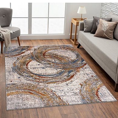 Luxe Weavers Geometric Abstract Circle Area Rug