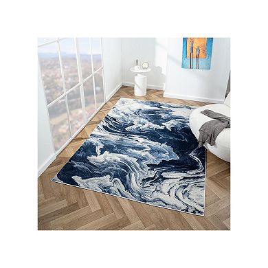 Luxe Weavers Marble Abstract Clouds Pattern Area Rug