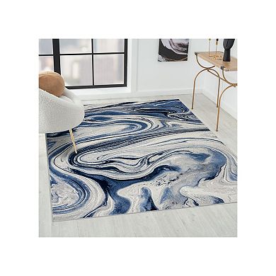 Luxe Weavers Marble Abstract Clouds Pattern Area Rug