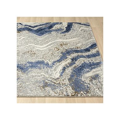 Luxe Weavers Marble Abstract Design Non-Shedding Area Rug