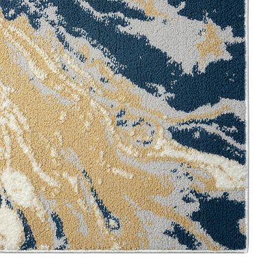 Luxe Weavers Abstract Wave Marble Area Rug