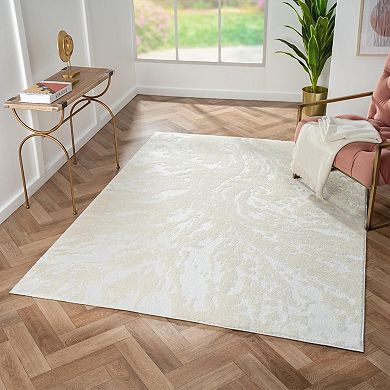 Luxe Weavers Abstract Wave Marble Area Rug