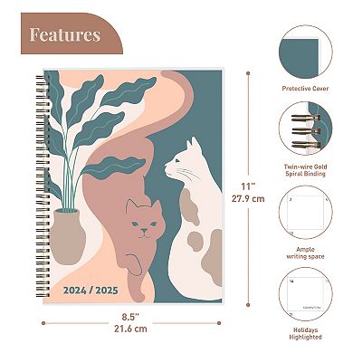 Riley's Planner 2024-2025 Academic Year, 18-month Cat-themed Weekly Planner