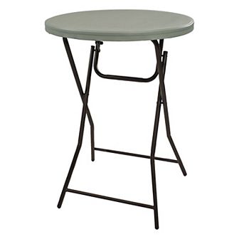 Sunnydaze Folding Round Patio Bar-height Table - 31.75 in - Gray