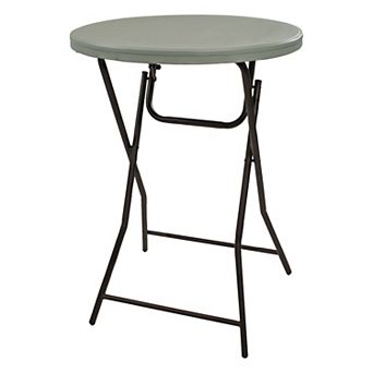 Sunnydaze Folding Round Patio Bar-height Table - 31.75 in - Gray