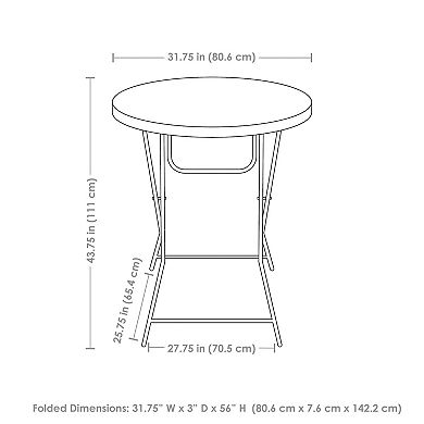 Sunnydaze Folding Round Patio Bar-height Table - 31.75 In - Gray