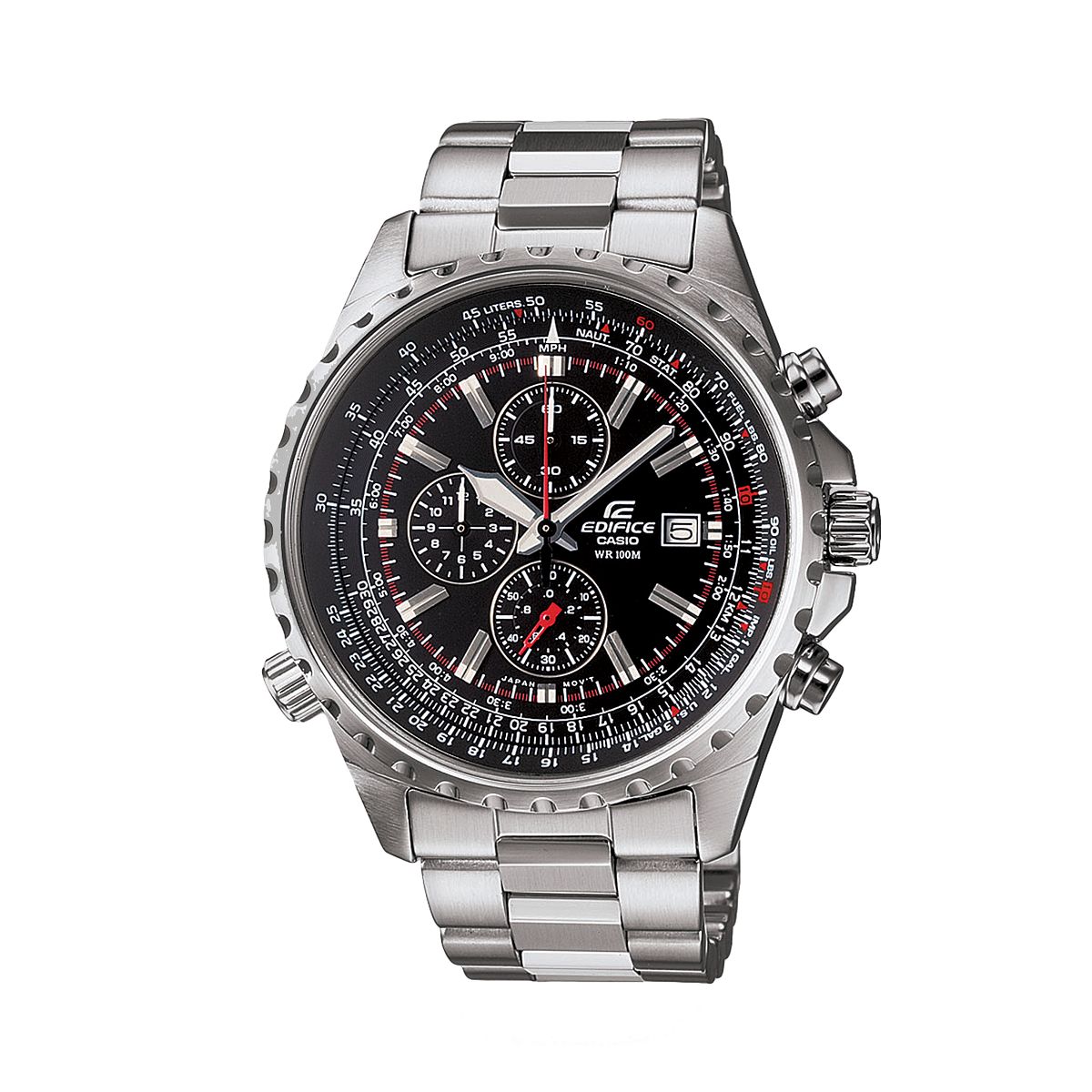 Casio Men's EDIFICE Stainless Steel Flight Computer Chronograph Watch -  EF527D-1AV