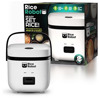 Rice Robot 4 cup Space Saving Rice Cooker with Ceramic Nonstick Inner Pot
