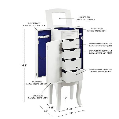 Linon Elna Jewelry Armoire