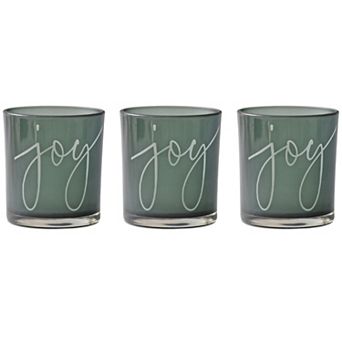 Set of 3 Glass Votive Holders, 3" High for Elegant Home Decor Accessories