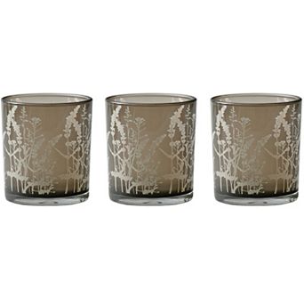 Set of 3 Glass Votive Holders, 3" High for Elegant Home Decor Accessories