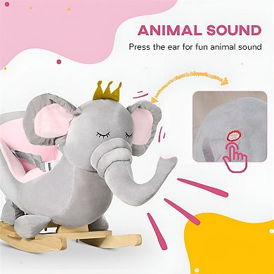 Baby Rocking Horse Classic Design with Soft Plush Seat