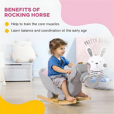 Baby Rocking Horse Classic Design with Soft Plush Seat