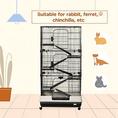 Spacious Hamster Cage - Multi-Level Small Animal Cage with Secure Wire Mesh