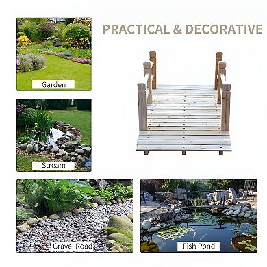 5 Ft Wooden Garden Bridge Arc Footbridge