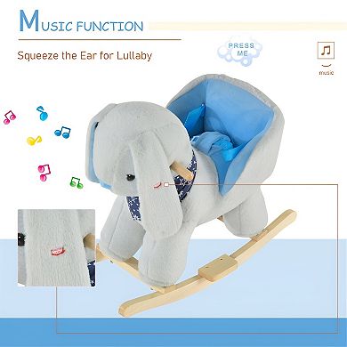 Rabbit Rocking Chair Durable Poplar Wood with Playful Design for Kids