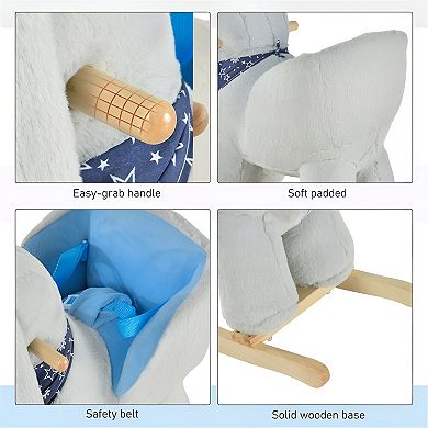 Rabbit Rocking Chair Durable Poplar Wood with Playful Design for Kids