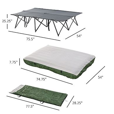 Folding Camping Bed with Sleeping Bag and Carrying Bag