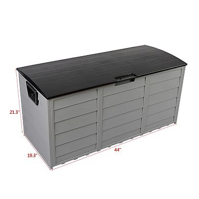 Outdoor Garden Plastic Storage Deck Box Chest Tools Cushions
