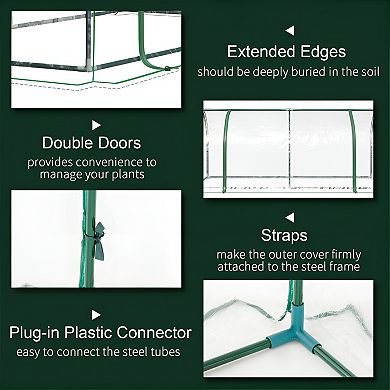 Portable Patio Greenhouse Zippered Doors for Easy Access and Ventilation