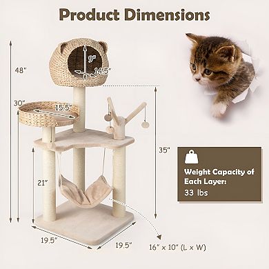 Five-story Cat Tree With Hammock