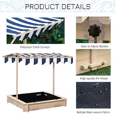 Kids Sandbox With Cover - Extend Outdoor Play with Adjustable Canopy