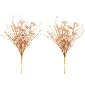 Set of 2 Floral Bushes, 20 in High, Durable Plastic Material