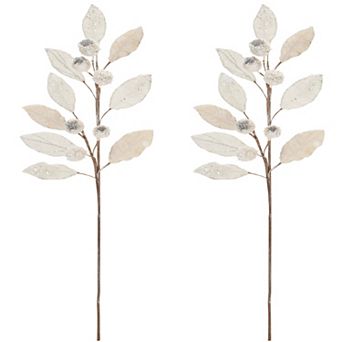 Set of 2 Leaf Sprays - 29.5 in High, Polyester Greenery for Home Decor